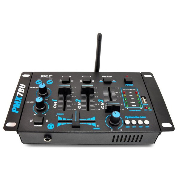 Main product image for Pyle PMX7BU 3-Channel DJ MP3 Mixer with Bluetooth & 248-4758